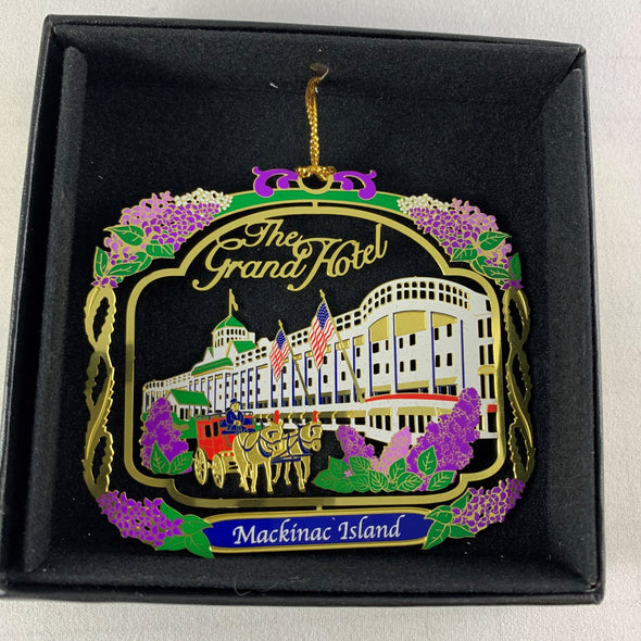 Brass Grand Hotel w/lilacs ornament