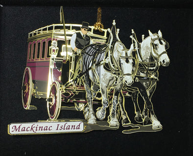 Brass/Painted Grand Hotel Bus Ornament
